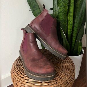 Birkenstock Stalon Burgundy Nubuck Leather Chelsea Boots